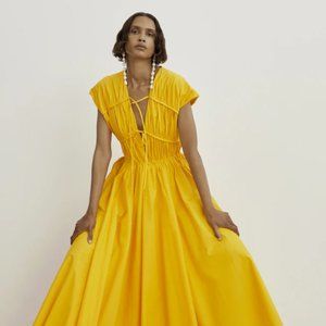 TOVE - CERES COTTON MIDI DRESS GOLDEN YELLOW